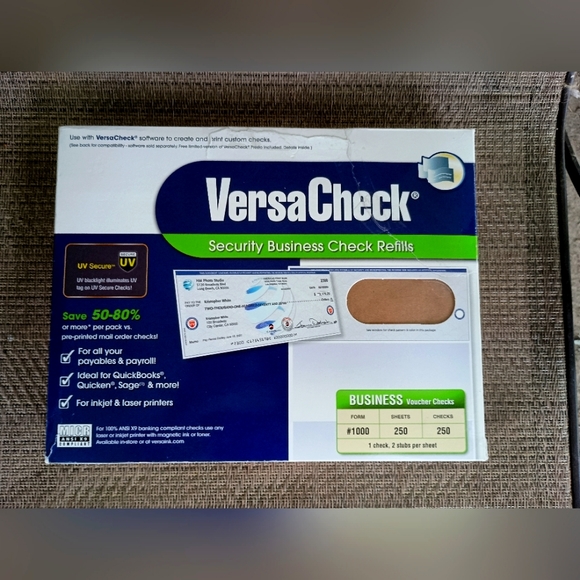 VersaCheck Security Business Check Refills. - Picture 1 of 9